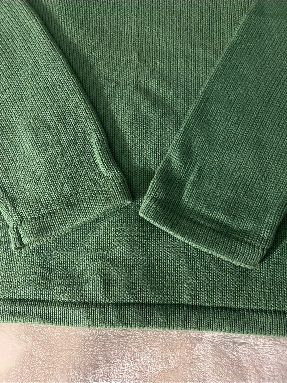 CROFT & BARROW 💚 THICK 100% COTTON GREEN CREW NECK PULLOVER SWEATER Women’s XL - Picture 4 of 6